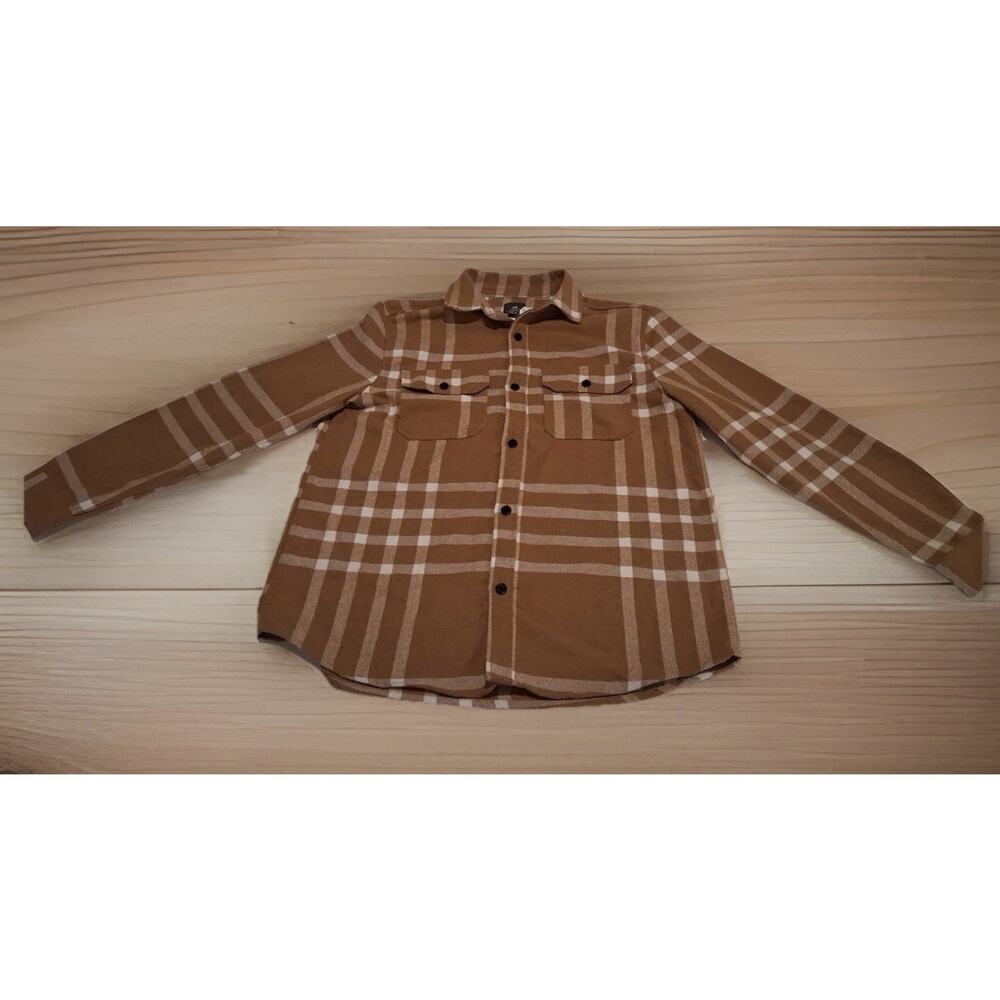 H&M Flannel Shirt Men's Brown Check Button Up Size L